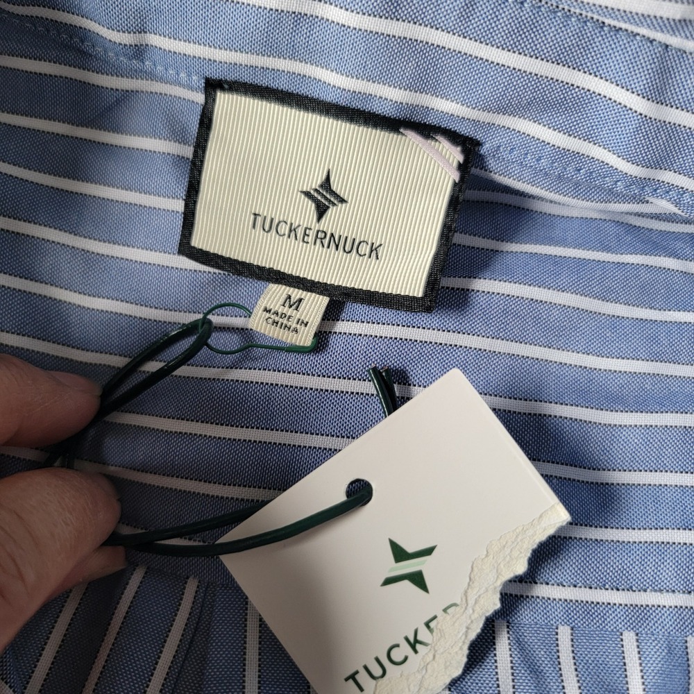NWT TUCKERNUCK Blue Stripe Callahan Shirt Dress Size Medium Cotton Blend - Picture 10 of 14